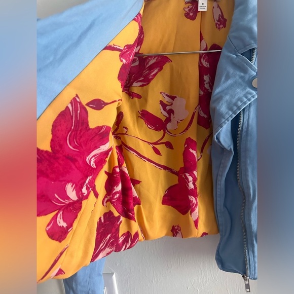 Color Me Courtney Dennis BikerJacket in Blue Sz 8 - Picture 5 of 7